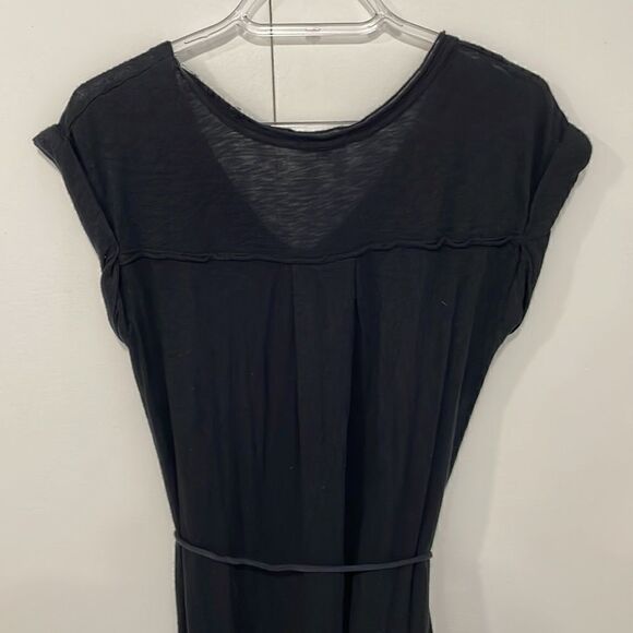 SPLENDID black maxi dress cap sleeve belt tie x small - Picture 9 of 12